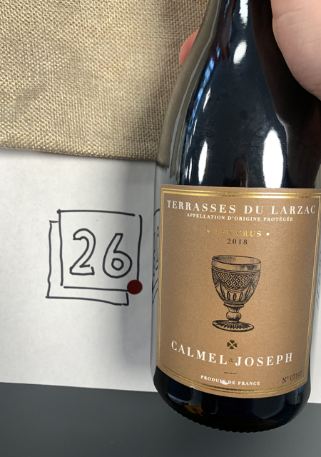 Each wine was labelled with a number and a color